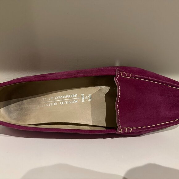 AGL Attilio Giusti Leombruni Loafer Flats Fuchsia Suede - Picture 4 of 5